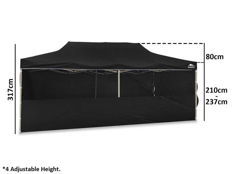 Heavy-Duty Gazebo 3m x 6m - Black