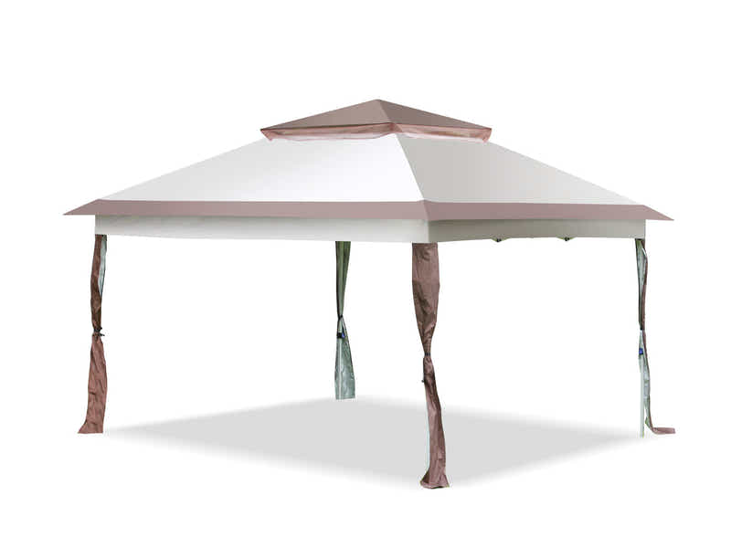 Pop-Up Gazebo 3.3 x 3.3m - Coffee & Khaki