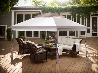 Pop-Up Gazebo 3.3 x 3.3m - Coffee & Khaki