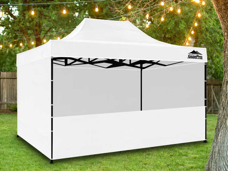 Gazebo with Silver-Coated Roof 3m x 4.5m - White