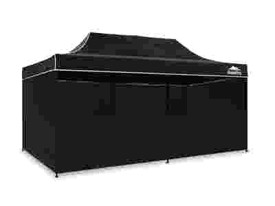DS Gazebo with Silver-Coated Roof 3m x 6m - Black