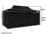 Gazebo Silver coated roof 3x6m Black