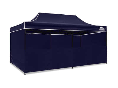 DS Gazebo with Silver-Coated Roof 3m x 6m - Navy