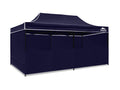 Gazebo with Silver-Coated Roof 3m x 6m - Navy