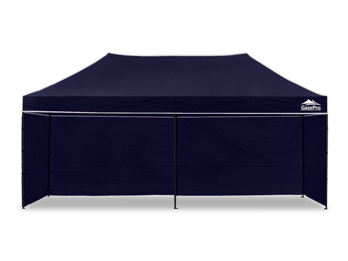 Gazebo with Silver-Coated Roof 3m x 6m - Navy