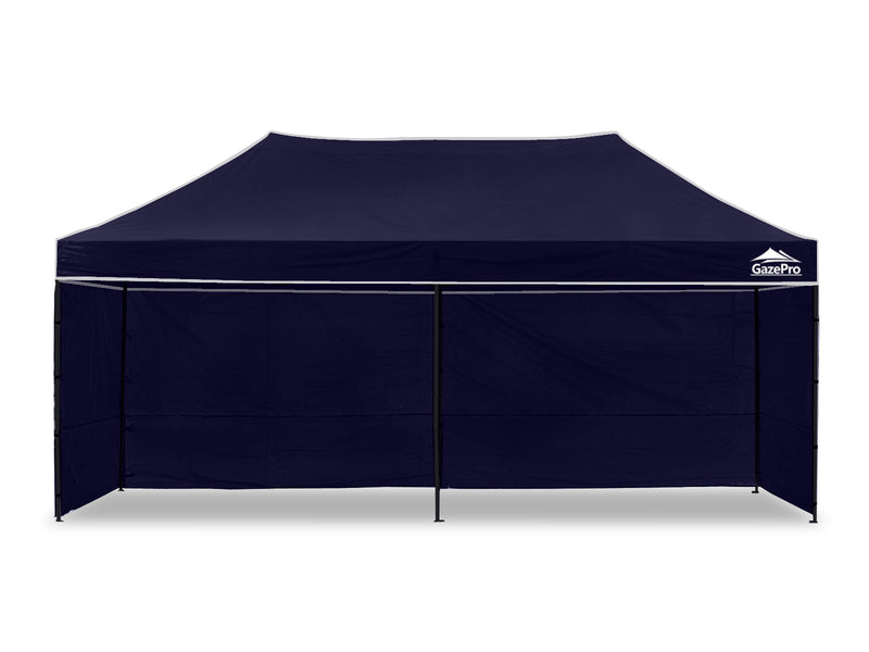 Gazebo with Silver-Coated Roof 3m x 6m - Navy