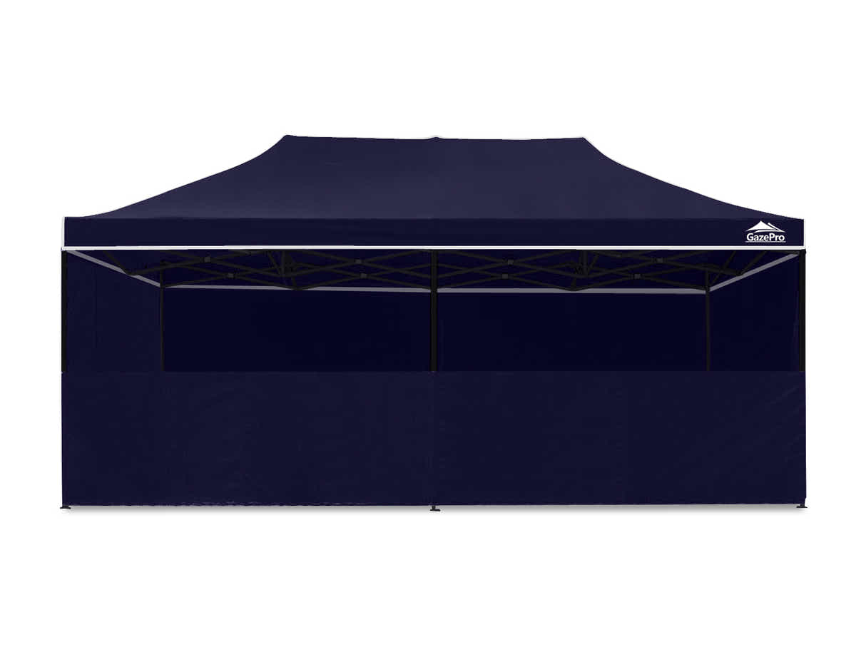 Gazebo with Silver-Coated Roof 3m x 6m - Navy