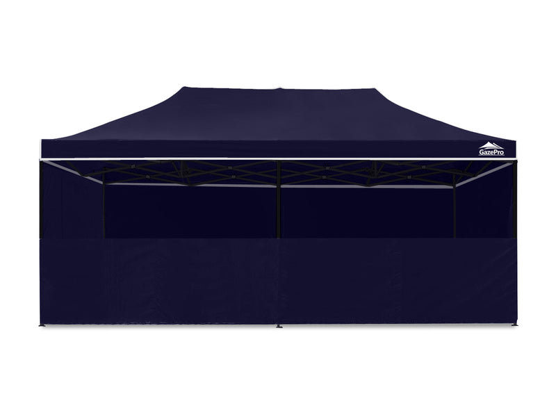 Gazebo with Silver-Coated Roof 3m x 6m - Navy