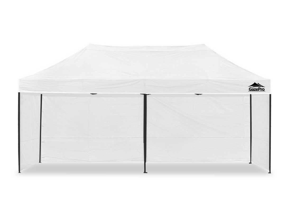 Gazebo with Silver-Coated Roof 3m x 6m - White