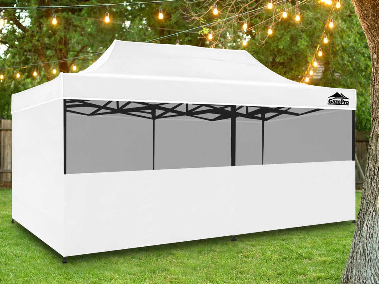 Gazebo with Silver-Coated Roof 3m x 6m - White