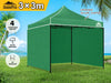 Gazebo Silver coated roof 3x3m Green