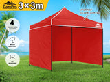Gazebo Silver coated roof 3x3m Red