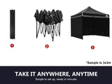 Gazebo Silver coated roof 3x3m Black