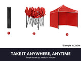 Gazebo Silver coated roof 3x3m Red
