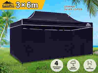 DS Gazebo with Silver-Coated Roof 3m x 6m - Navy