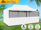 Gazebo Silver coated roof 3x6m White