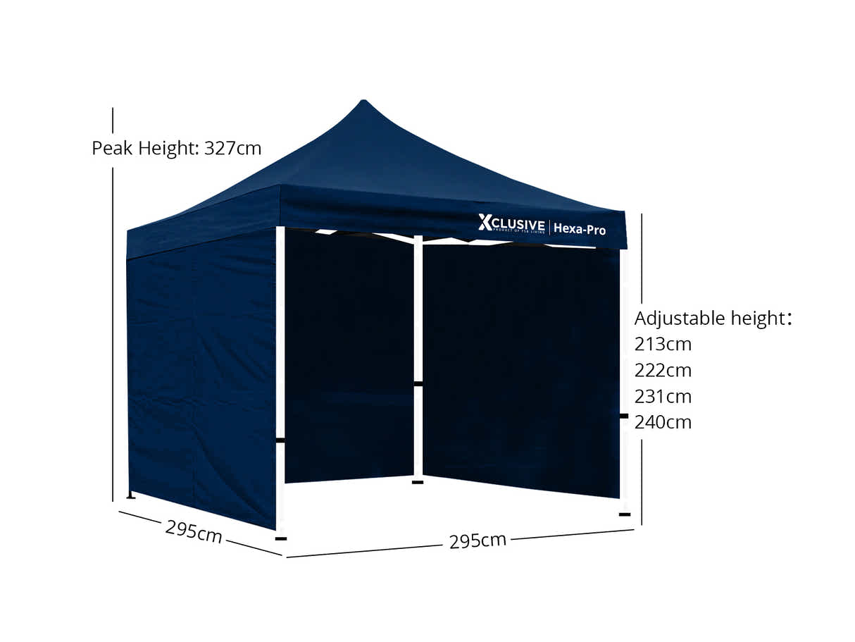 Xclusive Gazebo HEX 3m x 3m - Navy