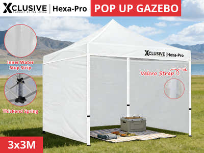 DS Xclusive Gazebo D HEX 3x3m WHITE