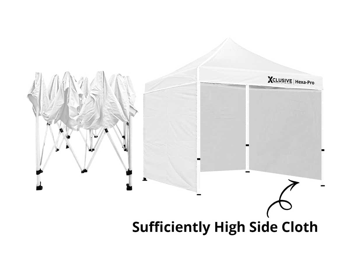 Xclusive Gazebo HEX with Wheel Bag 3m x 3m - White
