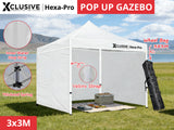 Gazebo D HEX 3x3m set WHITE with bonus wheel bag