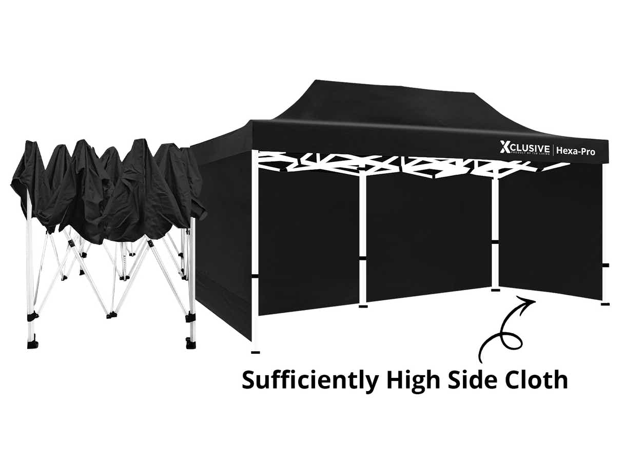 DS Xclusive Gazebo D HEX 3x6m BLACK