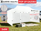Xclusive Gazebo D HEX 3x6m WHITE