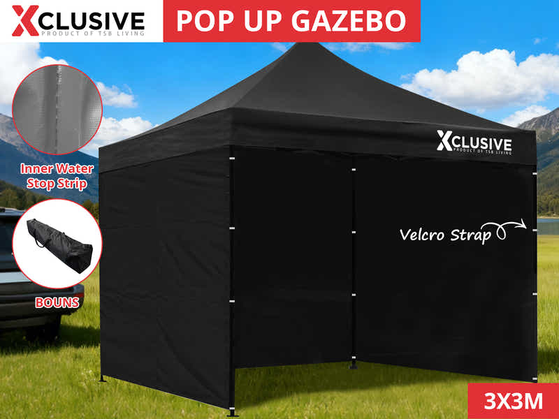 Xclusive Gazebo D 3x3m BLACK
