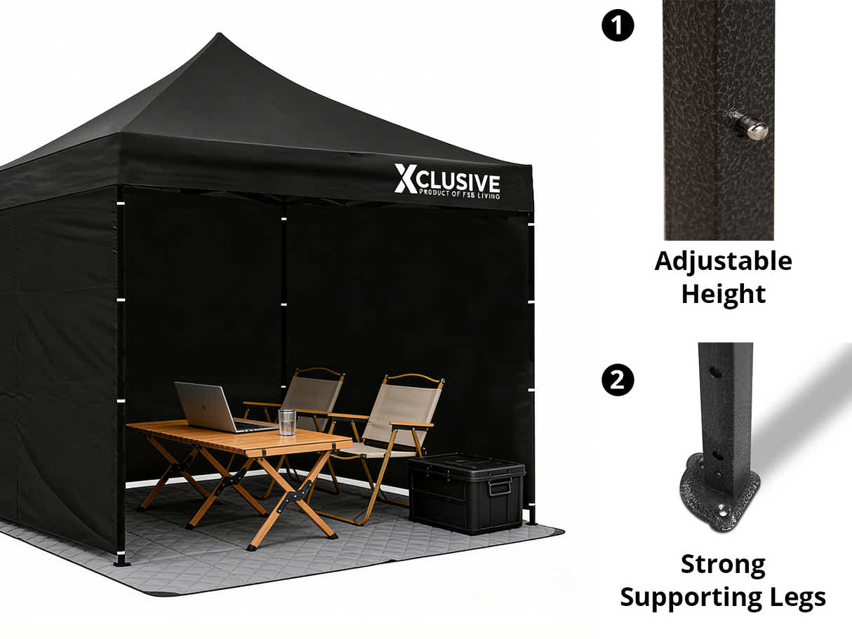 DS Xclusive Gazebo with Carry Bag 3m x 3m - Black