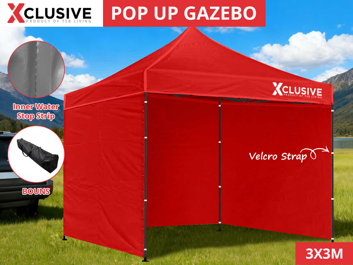 Xclusive Gazebo with Carry Bag 3m x3m - Red