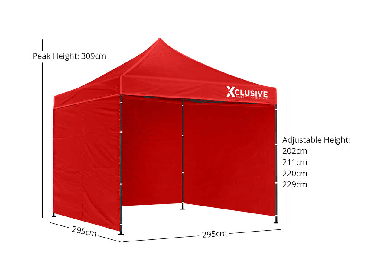 Xclusive Gazebo with Carry Bag 3m x3m - Red