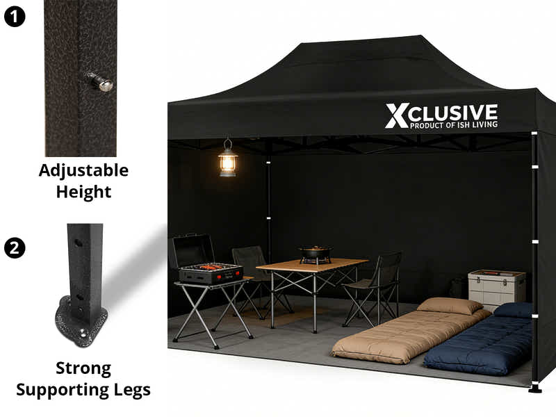 Xclusive Gazebo D 3x4.5m BLACK