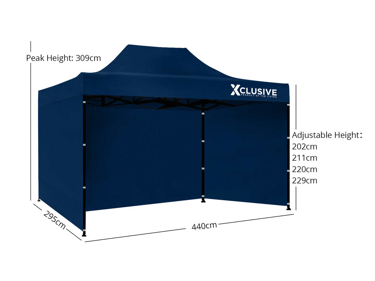 DS Xclusive Gazebo D 3x4.5m NAVY with bonus carry bag