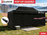 T Xclusive Gazebo D 3x6m BLACK