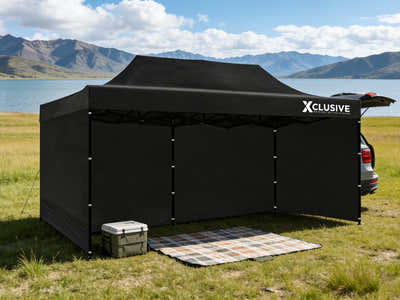 T Xclusive Gazebo D 3x6m BLACK