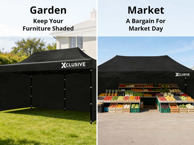 T Xclusive Gazebo D 3x6m BLACK