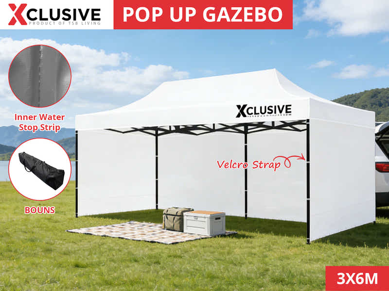Xclusive Gazebo D 3x6m WHITE