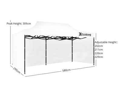 DS Gazebo D Exclusive 3x6m WHITE