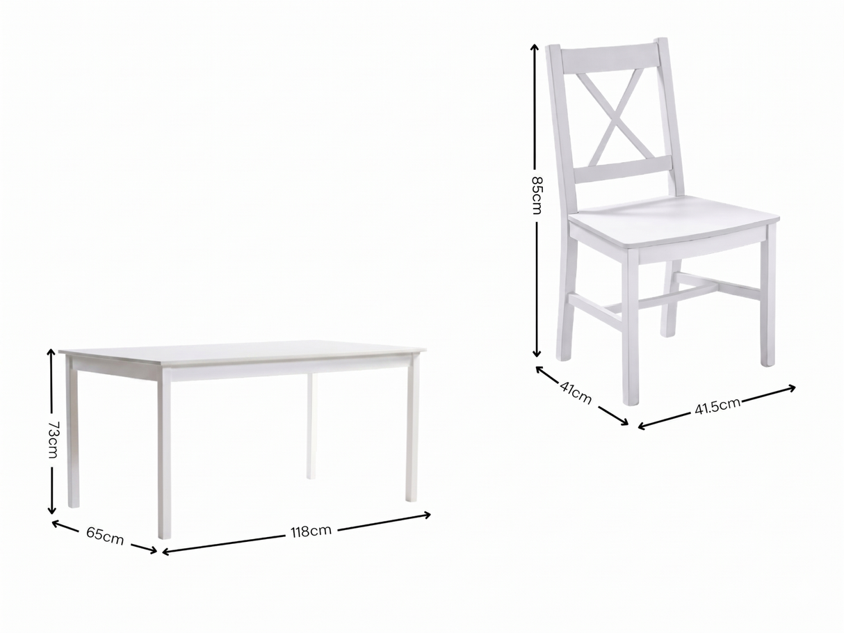 Ajax 5-Piece Dining Set - White
