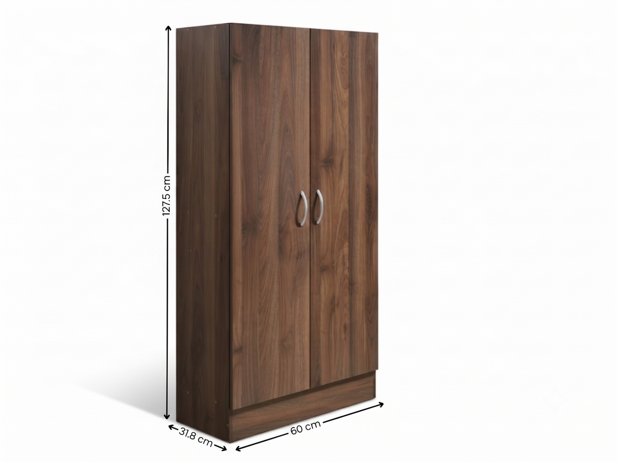 Clevedon 2-Door Shoe Storage Cabinet - Walnut