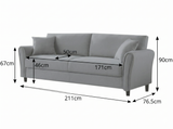 New Cozza Linen Sofa - Light Grey