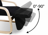 Bentwood Armchair with Footrest - Black