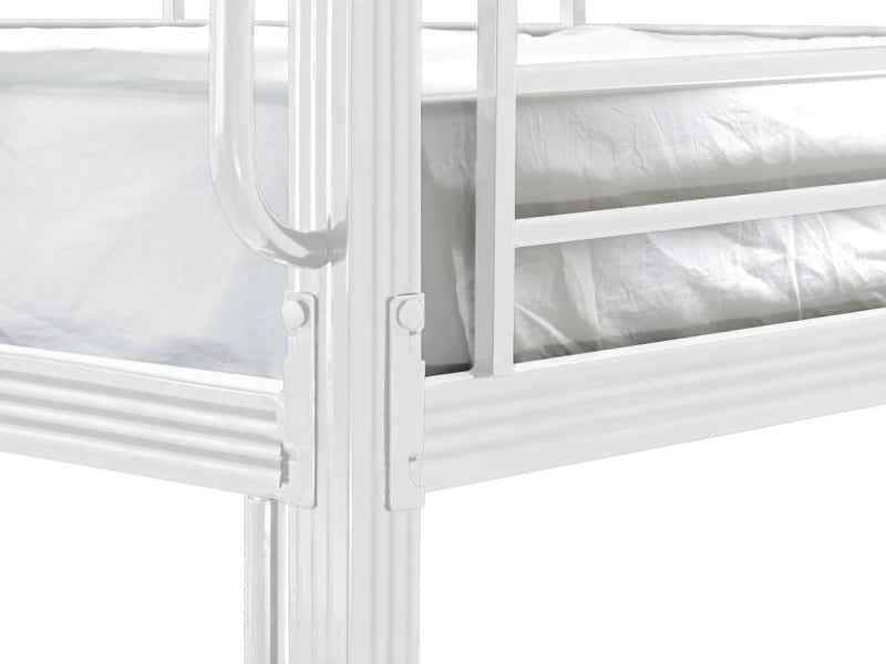 Easy Fix White Metal Bunk with Bonnell Mattress Combo