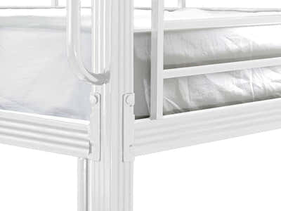 Easy Fix White Metal Bunk with Bonnell Mattress Combo
