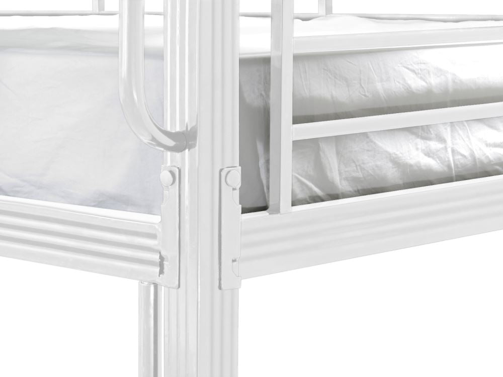 DS Easy Fix White Metal Bunk with Bonnell Mattress Combo