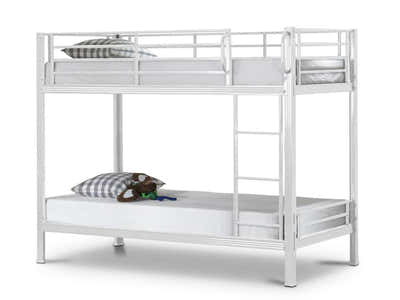 Easy Fix White Metal Bunk with Bonnell Mattress Combo