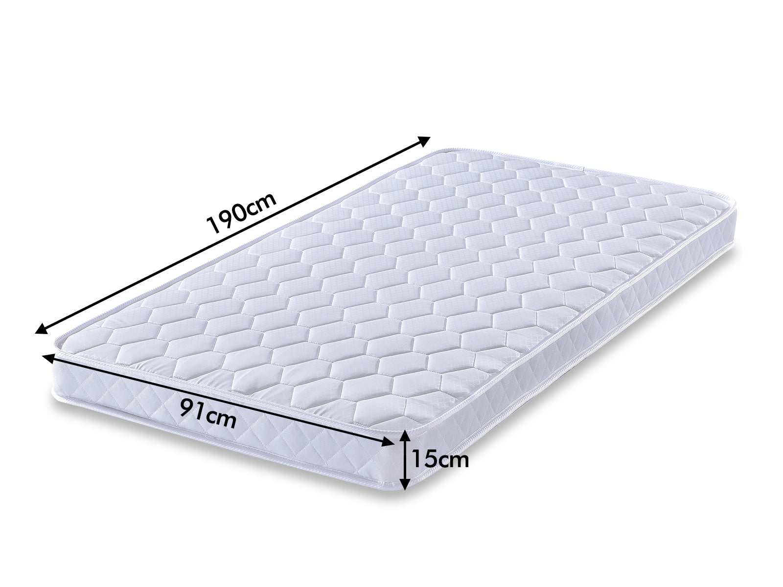 DS Easy Fix White Metal Bunk with Bonnell Mattress Combo