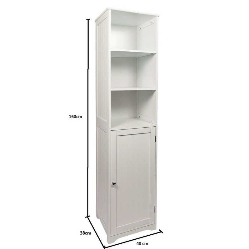 DS Bathroom Tower Cabinet - White