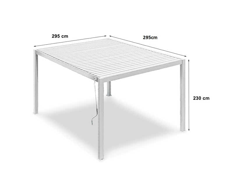 Aluminum Louvre Roof Pergola White - 3m x 3m