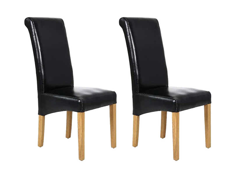 Giesle PU Dining Chair Black - Set of 2