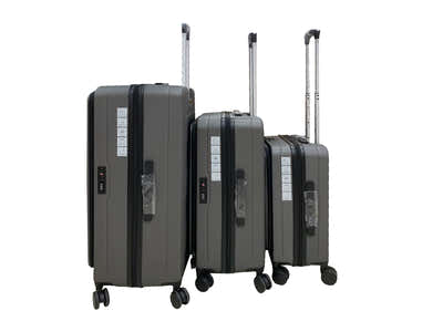 Luggage Set 3pcs front open grey